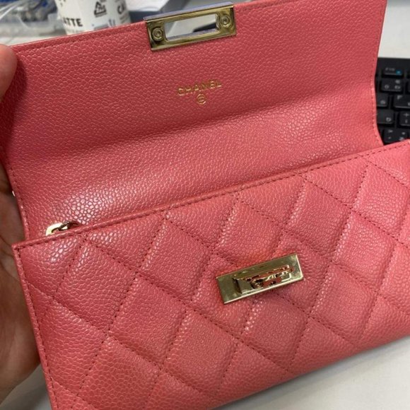 Chanel CC Gusset Classic Flap Wallet Quilted Caviar Long - Picture 5 of 9